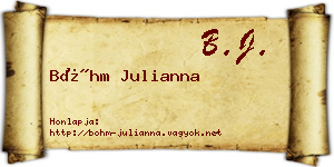 Bőhm Julianna névjegykártya